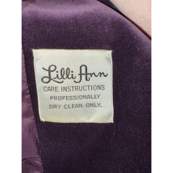 Lilli Ann Adolph Schuman Vintage 70s Purple Velvet Blazer, Tailored, Medium - Picture 7 of 7